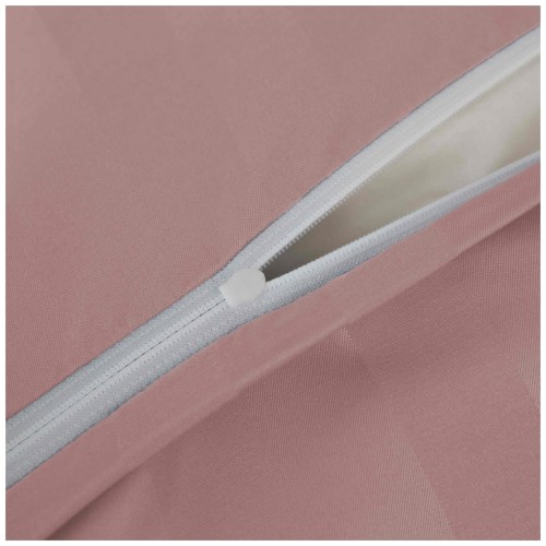 Pościel Z Lamówką 220x200 2x70x80 Pudrowy Róż Adamaszkowa Pasy