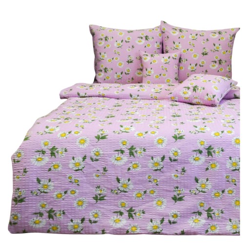 Komplet Pościeli Kora 160x200 2x70/80 Rumianki Róż