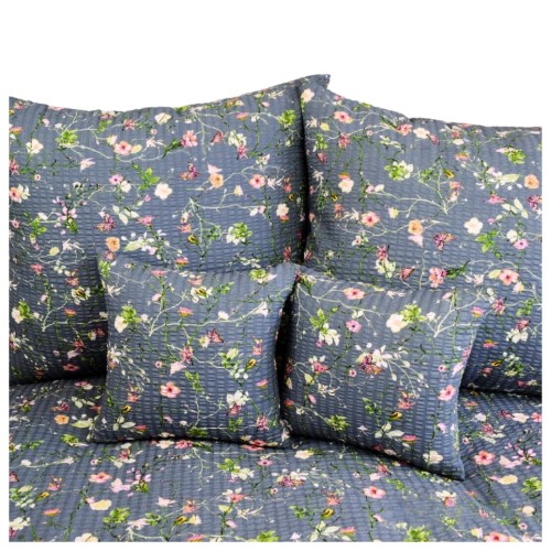 Komplet Pościeli Kora 160x200 2x70/80 Powoje z Motylem Szare