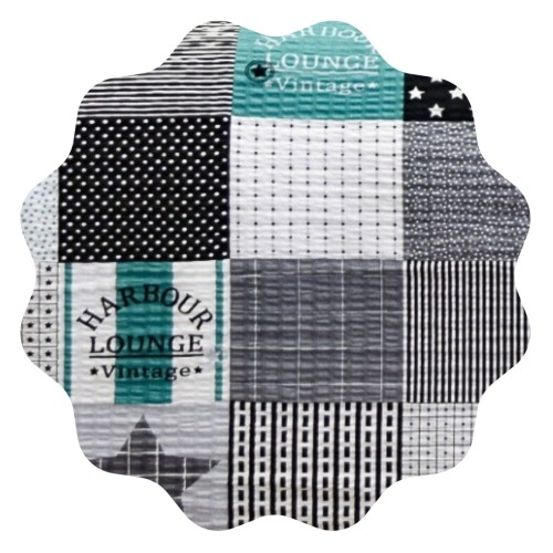 Komplet Pościeli Kora 160x200 2x70/80 Patchwork Zielony z Gwiazdą
