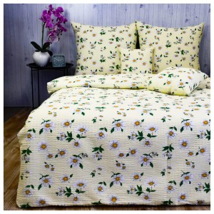 Komplet Pościeli Kora 160x200 2x70/80 Rumianki Krem