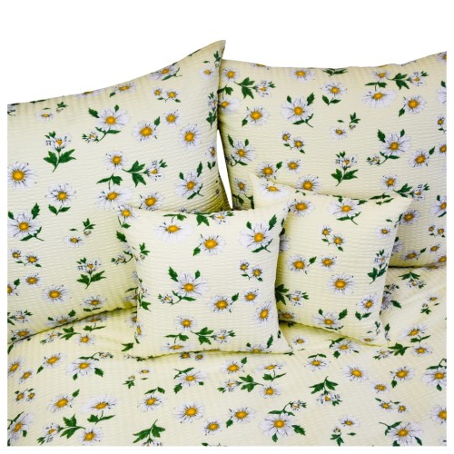 Komplet Pościeli Kora 160x200 2x70/80 Rumianki Krem