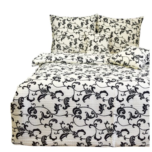 Komplet Pościeli Kora 140x200 1x70/80 Bluszcz Krem