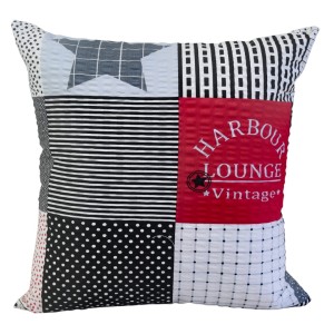 Poszewka 40x40 Kora JAŚ Patchwork Czerwony z Gwiazdą