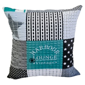 Poszewka 40x40 Kora JAŚ Patchwork Zielony z Gwiazdą