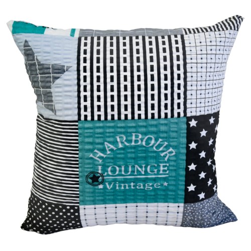 Poszewka 40x40 Kora JAŚ Patchwork Zielony z Gwiazdą