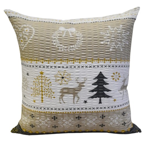 Poszewka 40x40 Kora JAŚ Renifer Sweterek Złoty