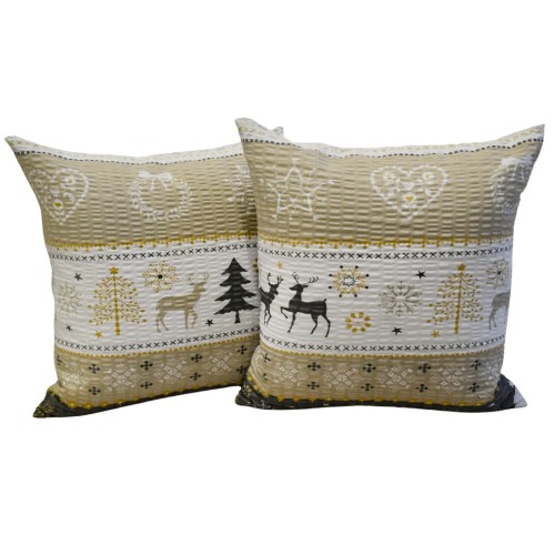 Poszewka 40x40 Kora JAŚ Renifer Sweterek Złoty