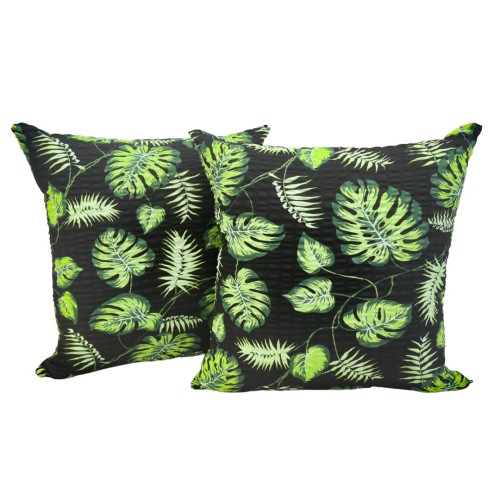 Poszewka 40x40 Kora JAŚ Liście Palm Na Czarnym