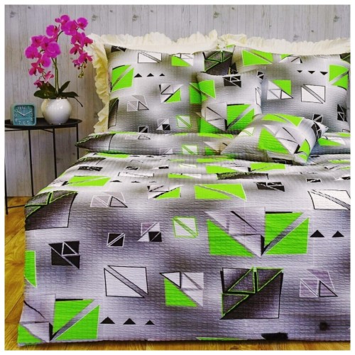 Komplet Pościeli Kora 160x200 2x70/80 Szkiełka Zielone