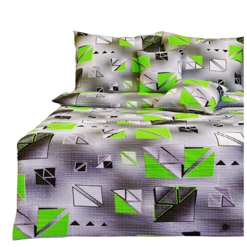 Komplet Pościeli Kora 160x200 2x70/80 Szkiełka Zielone