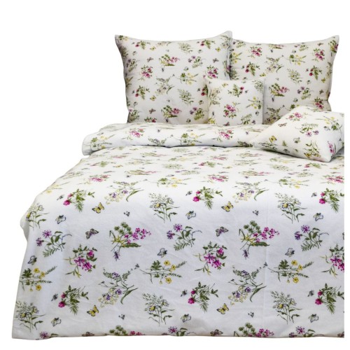 Komplet Pościeli Flanelowej 160x200 2x70/80 Polne Kwiaty