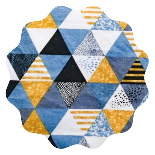 Komplet Pościeli Flanelowej 160x200 2x70/80 Trójkąty Plamy Niebieskie