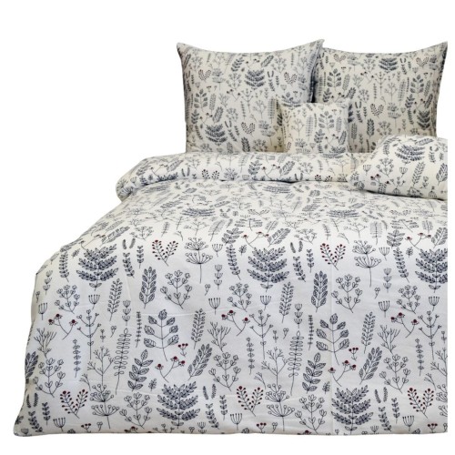 Komplet Pościeli Flanelowej 160x200 2x70/80 Gałązki Babciowy Chaber