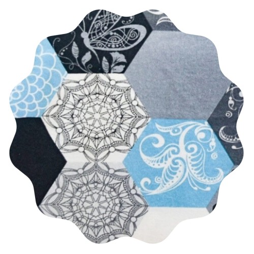 Komplet Pościeli Flanelowej 160x200 2x70/80 Plastry Miodu Niebieskie