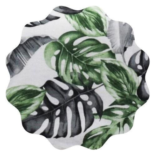 Komplet Pościeli Flanelowej 160x200 Liście Monstery Na Białym