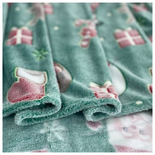 Koc Świąteczny Świecący  W Ciemności 150x200 Dziecięcy Mikołaje