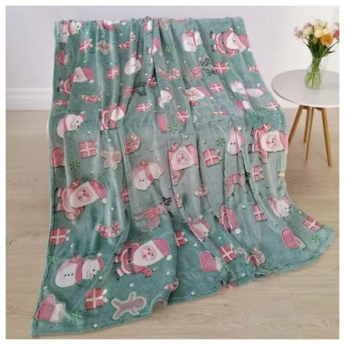 Koc Świąteczny Świecący  W Ciemności 150x200 Dziecięcy Mikołaje