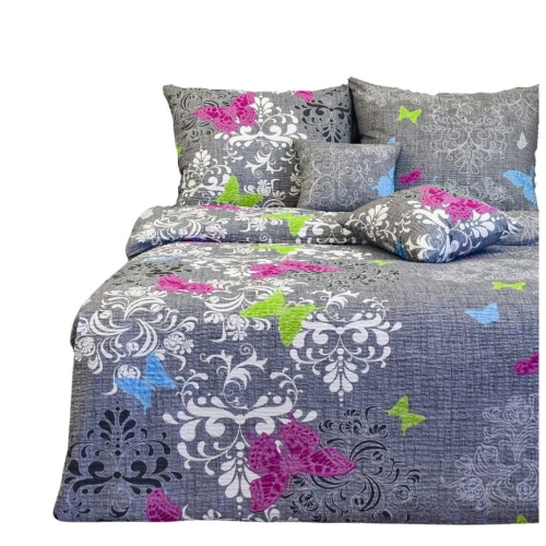  Komplet Pościeli Kora 160x200 2x70/80 Motyl Na Szarym