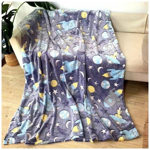 Koc Świecący  W Ciemności Dziecięcy 150x200 Dziecięcy Astronauta