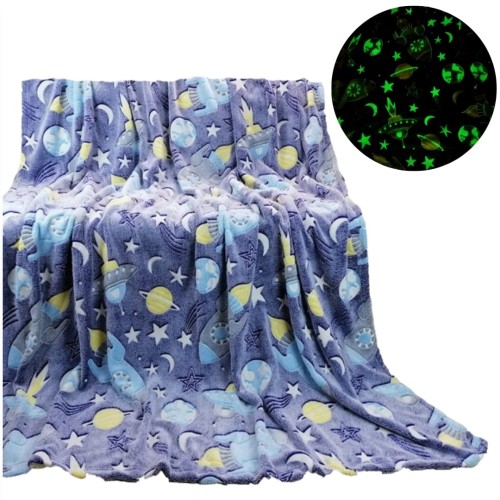 Koc Świecący  W Ciemności Dziecięcy 150x200 Dziecięcy Astronauta