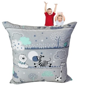 Poszewka Dziecięca 40x40 Bawełniana JAŚ Misie Zdzisie Seledyn 