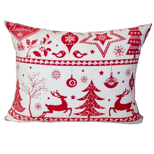 Poszewka Dziecięca 50x60 Bawełniana Sweterek Czerwony