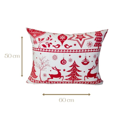 Poszewka Dziecięca 50x60 Bawełniana Sweterek Czerwony