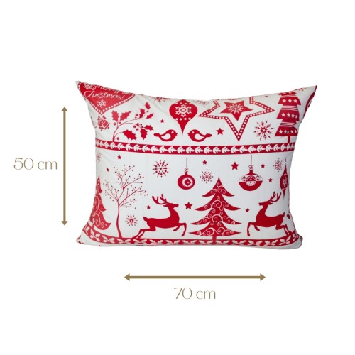 Poszewka Dziecięca 50x70 Bawełniana Sweterek Czerwony