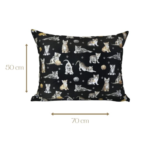 Poszewka Dziecięca 50x70 Bawełniana Kotki Łapki Czarne