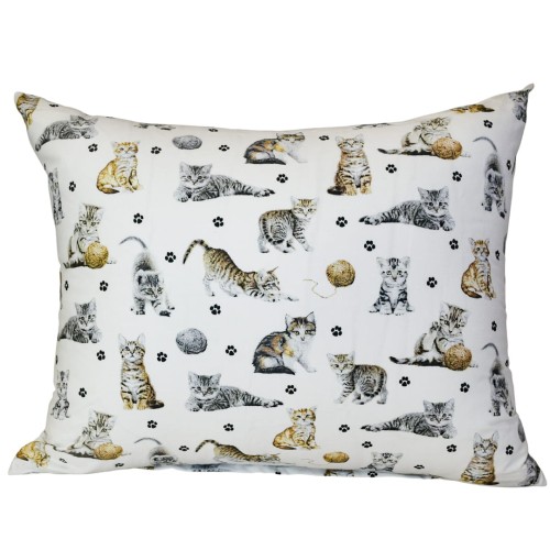 Poszewka Dziecięca 50x70 Bawełniana Kotki Łapki Białe