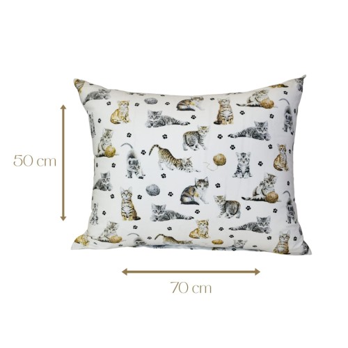 Poszewka Dziecięca 50x70 Bawełniana Kotki Łapki Białe