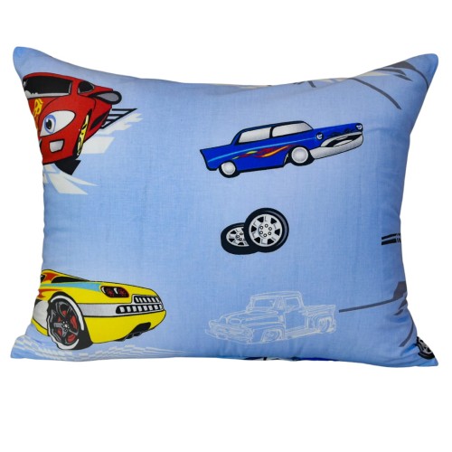 Poszewka Dziecięca 50x70 Bawełniana Auta Cars Niebieskie