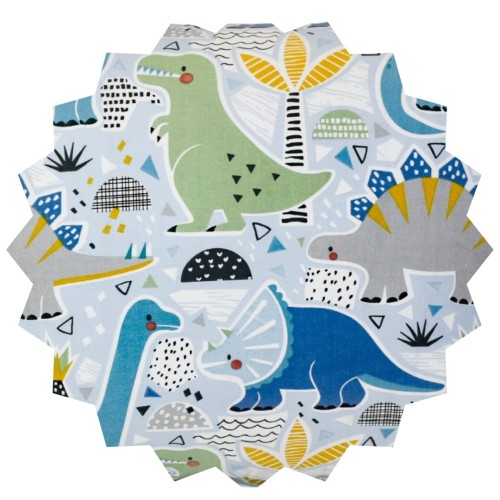 Poszewka Dziecięca 50x70 Bawełniana Dinozaury Niebieskie