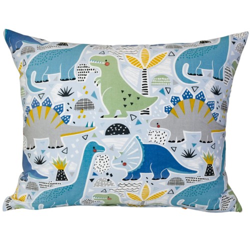 Poszewka Dziecięca 50x70 Bawełniana Dinozaury Niebieskie