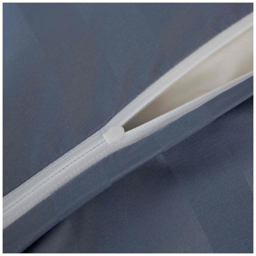 Pościel Z Lamówką 140x200 1x70x80 Silver Blue Adamaszkowa Pasy