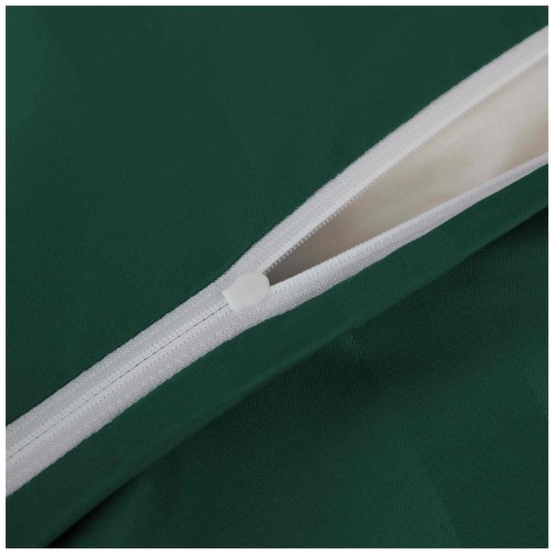 Pościel Z Lamówką 140x200 1x70x80 Butelkowa Zieleń Adamaszkowa Pasy