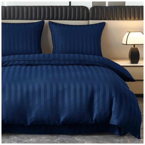 Pościel Z Lamówką 140x200 1x70x80 Chaber Adamaszkowa Pasy