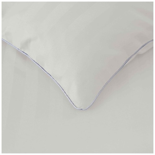 Pościel Z Lamówką 140x200 1x70x80 Biała Adamaszkowa Pasy