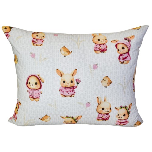 Poszewka Dziecięca 50x70 Bawełniana Króliczki Róż