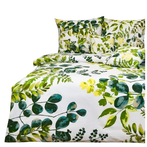 Komplet Pościeli Flanelowej 220x200 2x70x80 Zielone Pnącza