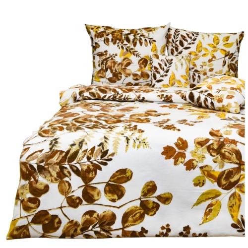 Komplet Pościeli Flanelowej 220x200 2x70x80 Brązowe Pnącza