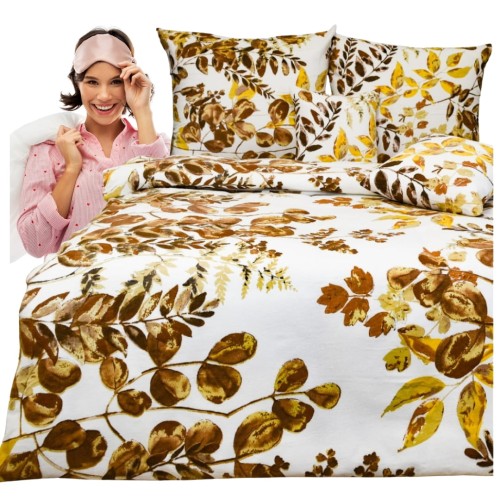 Komplet Pościeli Flanelowej 220x200 2x70x80 Brązowe Pnącza