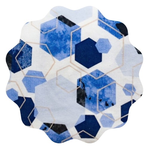 Komplet Pościeli Flanelowej 220x200 2x70x80 Geometryczny Niebieski