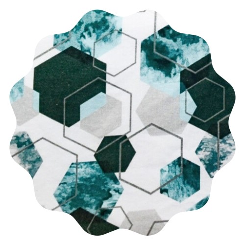 Komplet Pościeli Flanelowej 220x200 2x70x80 Geometryczny Zielony