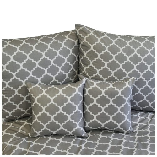 Komplet Pościeli Bawełnianej 160x200 2x70/80 Maroko Szare