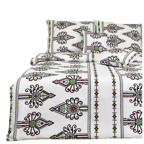 Komplet Pościeli Bawełnianej 160x200 2x70/80 Parzenice Białe