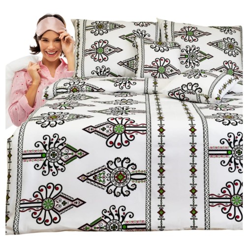 Komplet Pościeli Bawełnianej 160x200 2x70/80 Parzenice Białe