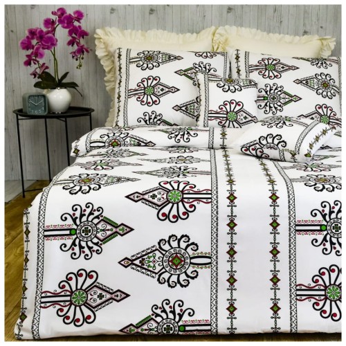 Komplet Pościeli Bawełnianej 140x200 1x70/80 Parzenice Białe