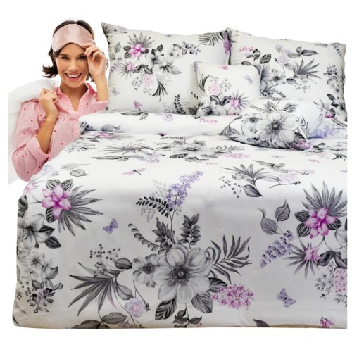 Komplet Pościeli Bawełnianej 200x220 2x70/80 Azalia